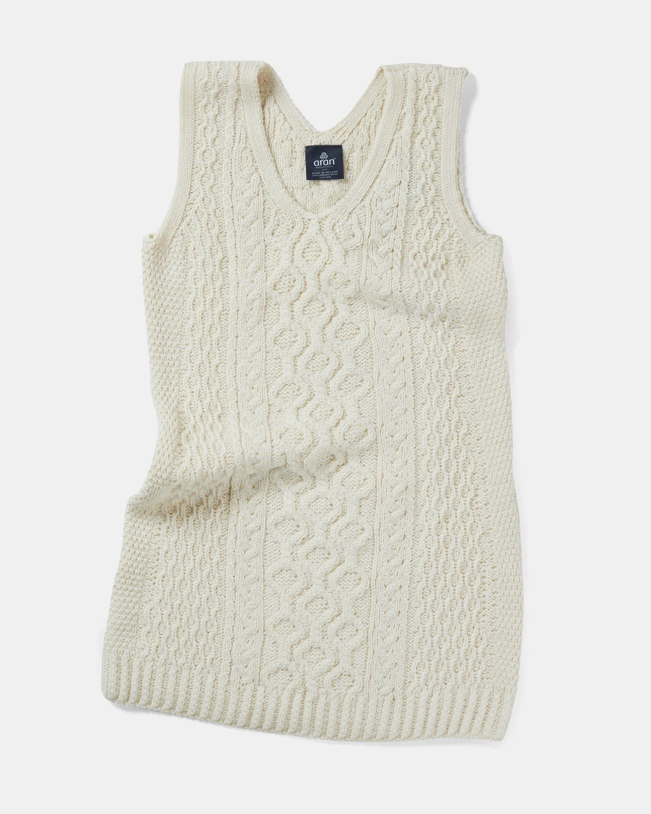 Ladies Merino Wool Sleeveless Short Dress By Aran Mills - Image 3