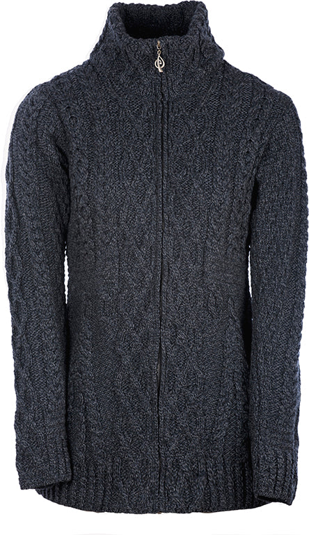 Ladies Merino Wool Zip Cardigan by Aran Mills - 2 Colours - Image 3