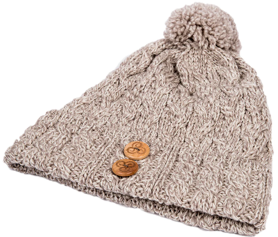 Ladies Supersoft Merino Button Detail Bobble Hat by Aran Mills - 5 Colours - Image 3