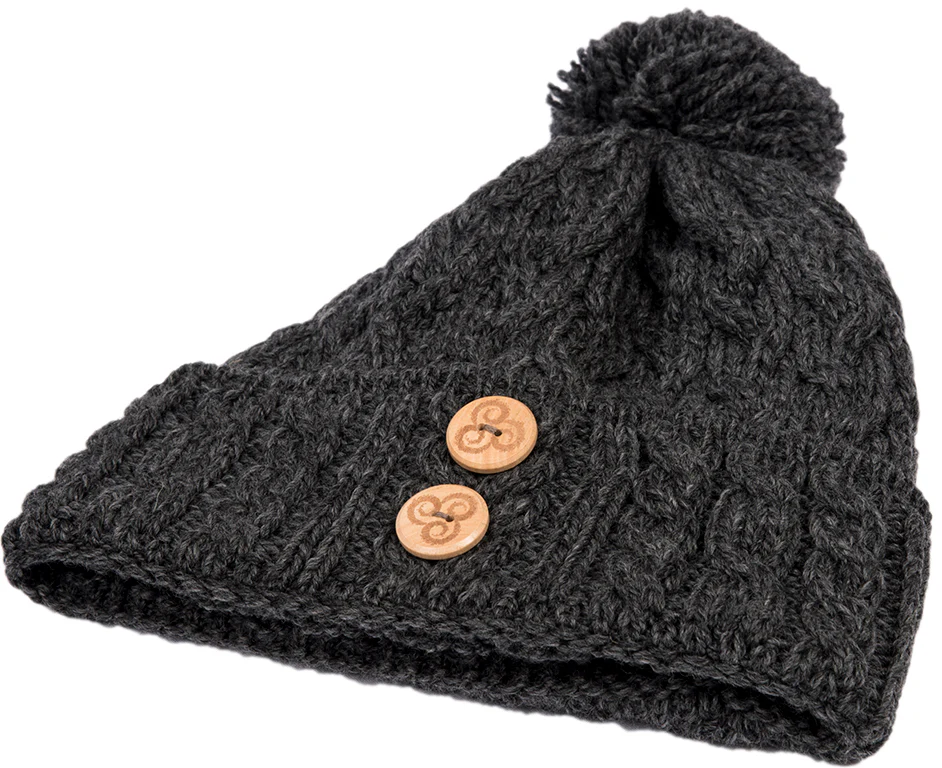 Ladies Supersoft Merino Button Detail Bobble Hat by Aran Mills - 5 Colours - Image 4