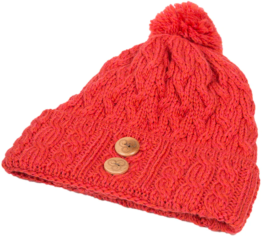 Ladies Supersoft Merino Button Detail Bobble Hat by Aran Mills - 5 Colours - Image 6