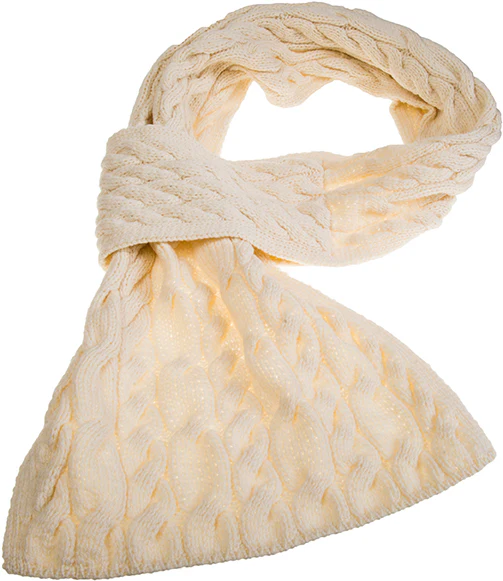 Ladies Supersoft Merino Wool Cable Design Wide Scarf by Aran Mills - 4 Colours - Image 2