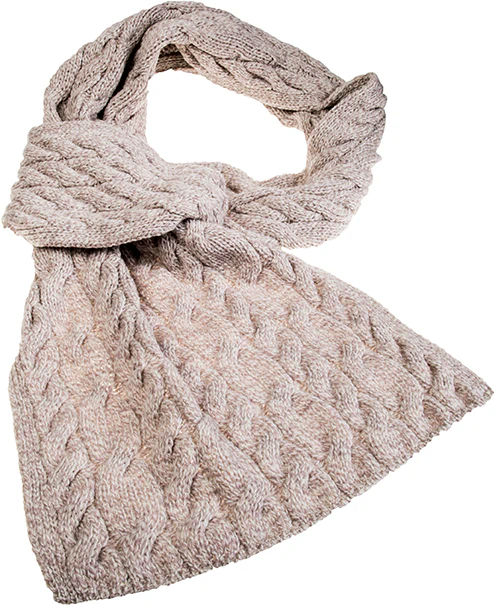 Ladies Supersoft Merino Wool Cable Design Wide Scarf by Aran Mills - 4 Colours - Image 3