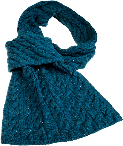 Ladies Supersoft Merino Wool Cable Design Wide Scarf by Aran Mills - 4 Colours - Image 4