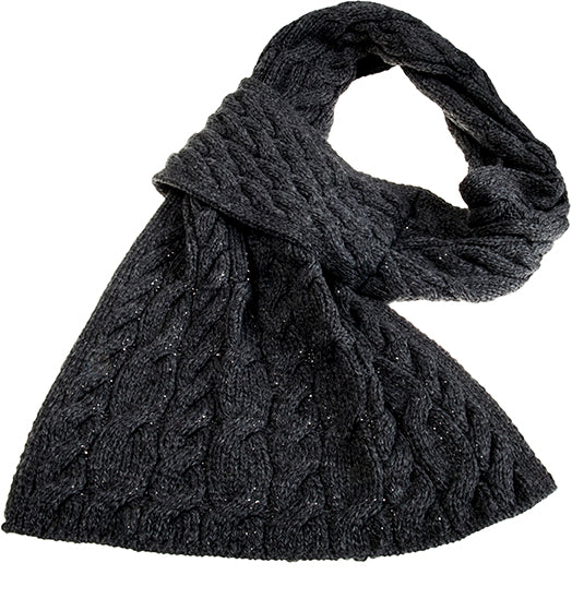 Ladies Supersoft Merino Wool Cable Design Wide Scarf by Aran Mills - 4 Colours - Image 5