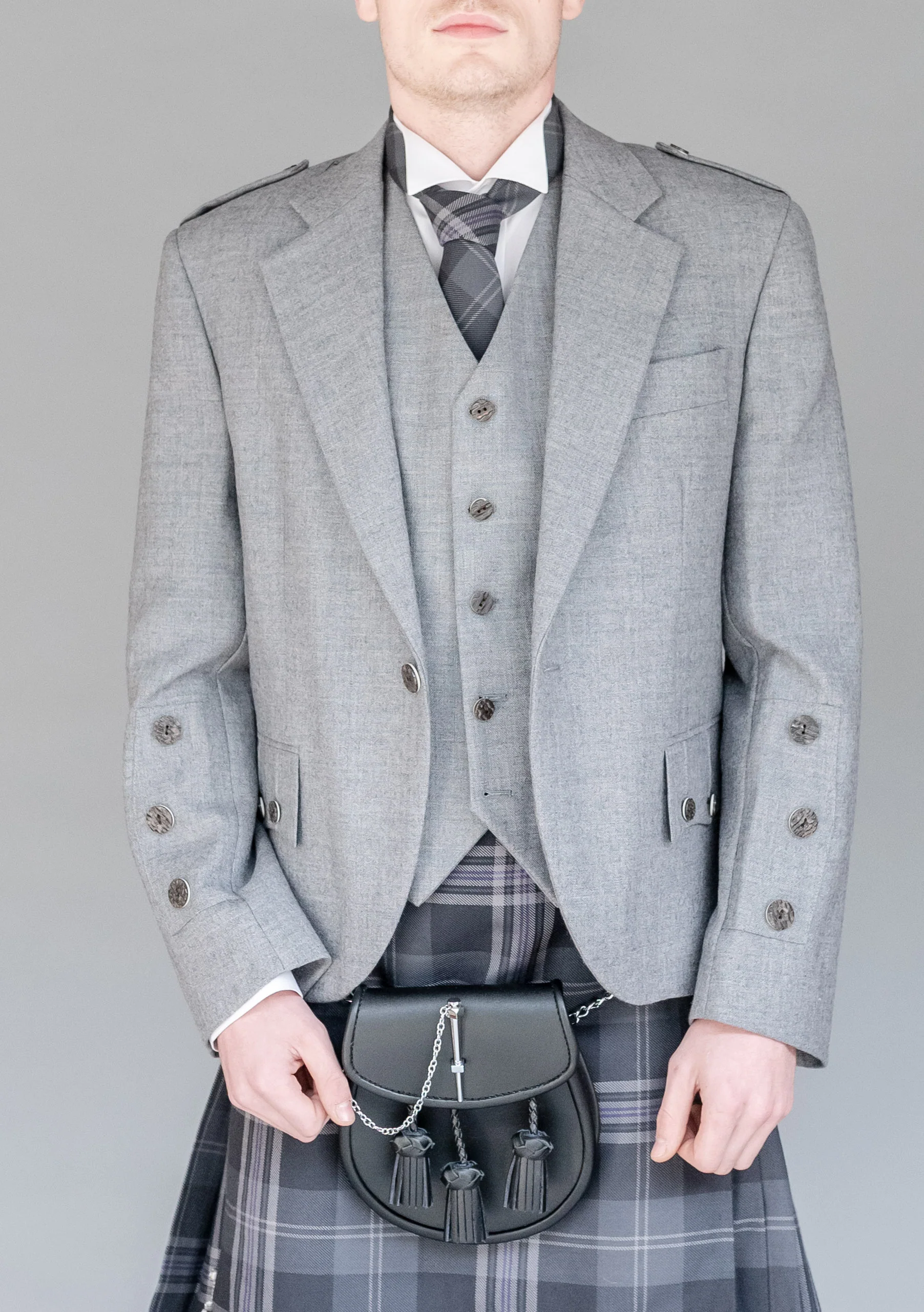 Men's Light Grey Braemar Jacket & Vest - CLEARANCE - Image 3