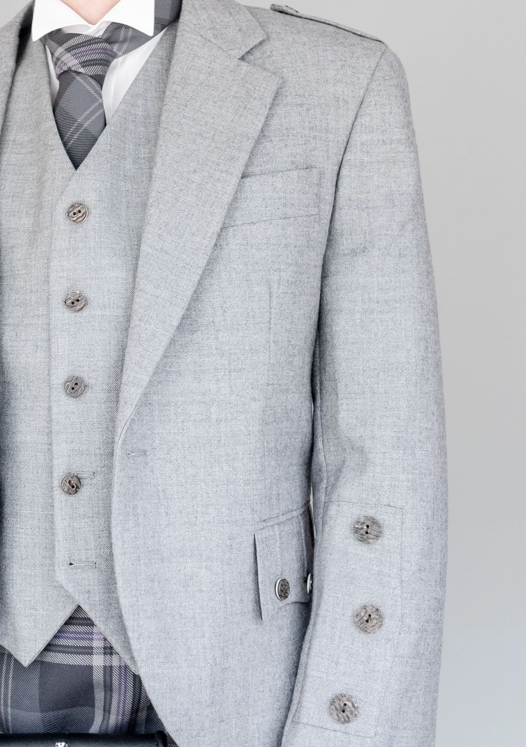 Men's Light Grey Braemar Jacket & Vest - CLEARANCE - Image 4