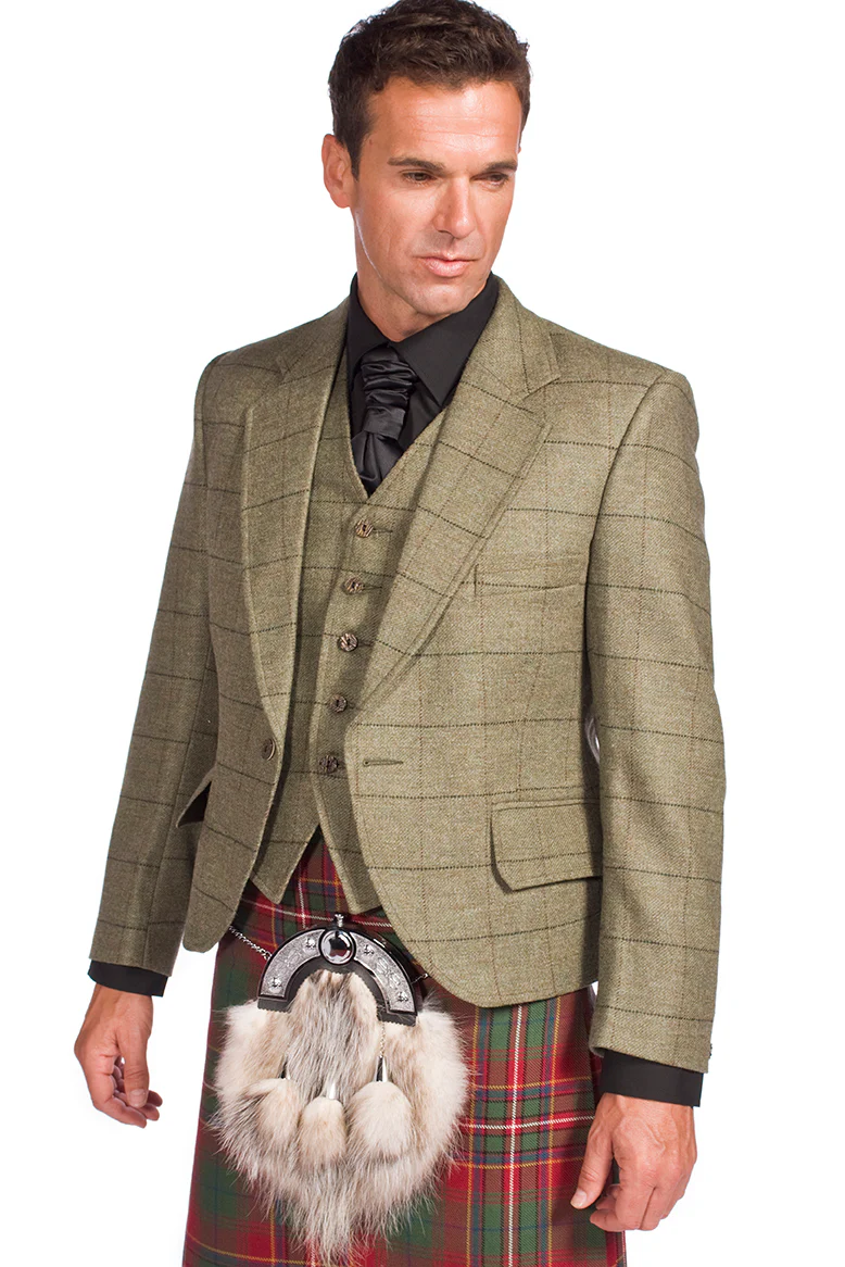 Luxury Tweed Estate Jacket Outfit with 8 yd Heavyweight Kilt - Made to Order - Image 3