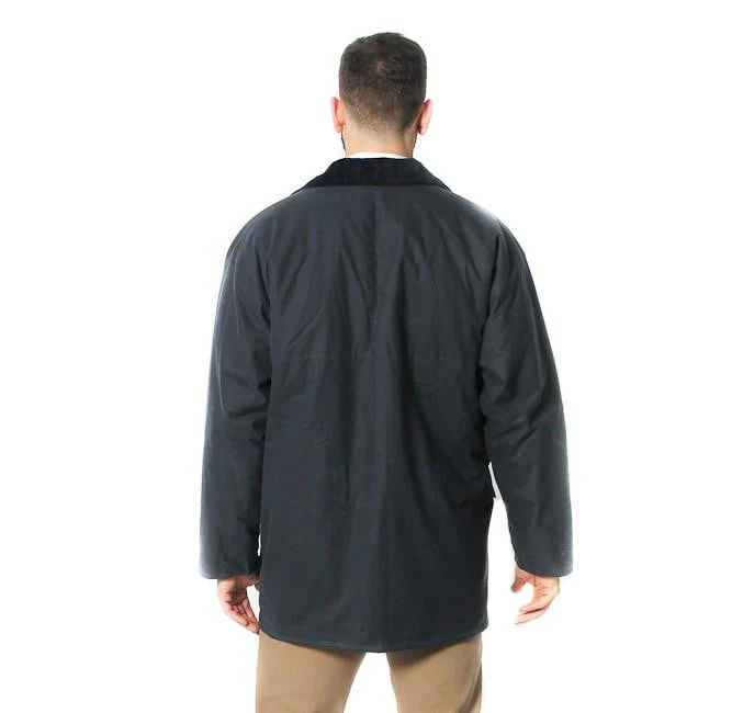 Mens Cotton Wax Padded Jacket - Navy - Image 5
