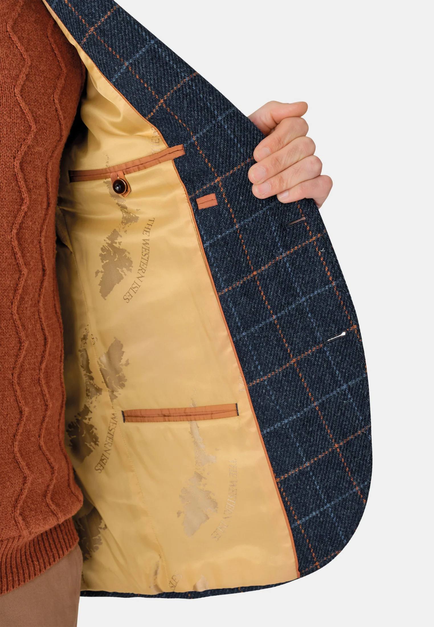 Mens Harris Tweed Tailored Fit Jacket - Aird - CLEARANCE - Image 3