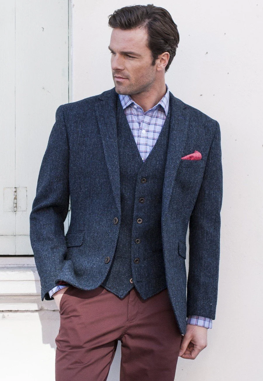 Mens Harris Tweed Tailored Fit Jacket - Stranraer - Image 4