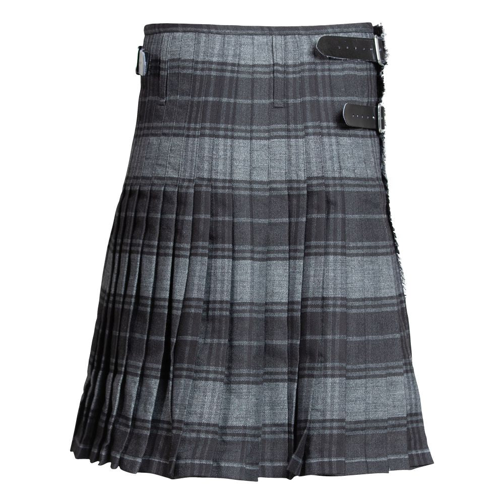 Men's Kilt, 8 Yard Polyviscose - Grey Highlander - Image 4