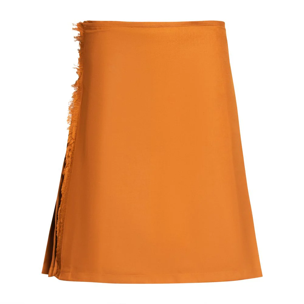 Men's Kilt, 8 Yard Polyviscose - Plain Saffron - Image 2