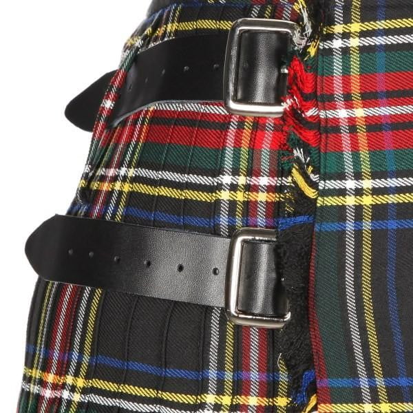 Men's Kilt, 8 Yard Polyviscose - Black Stewart - Image 5