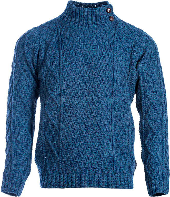 Men's Merino Wool Button Neck Jumper by Aran Mills - 3 Colours - Image 4
