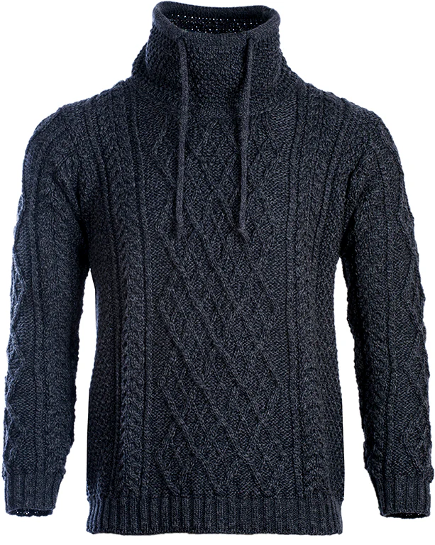 Men's Merino Wool Cowl Neck Jumper by Aran Mills - 2 Colours - Image 3