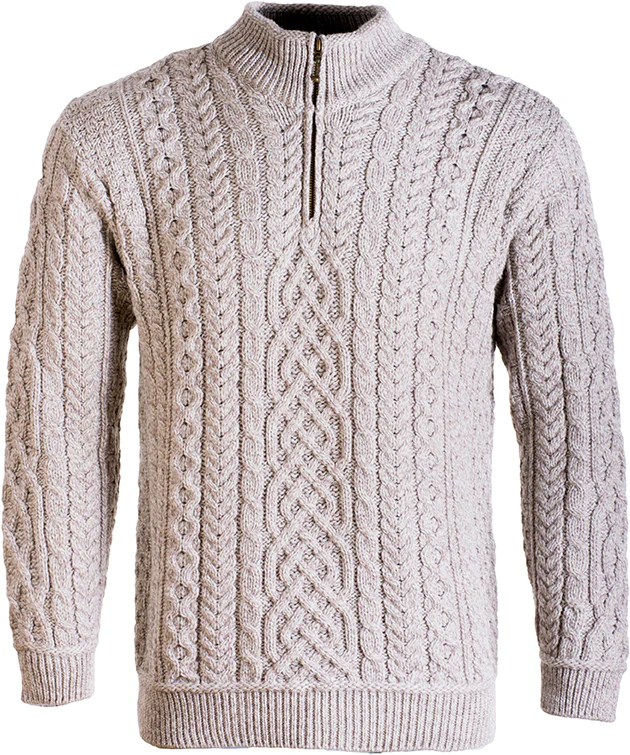 Men's Supersoft Merino Wool Zip Neck Jumper by Aran Mills - 3 Colours - Image 3