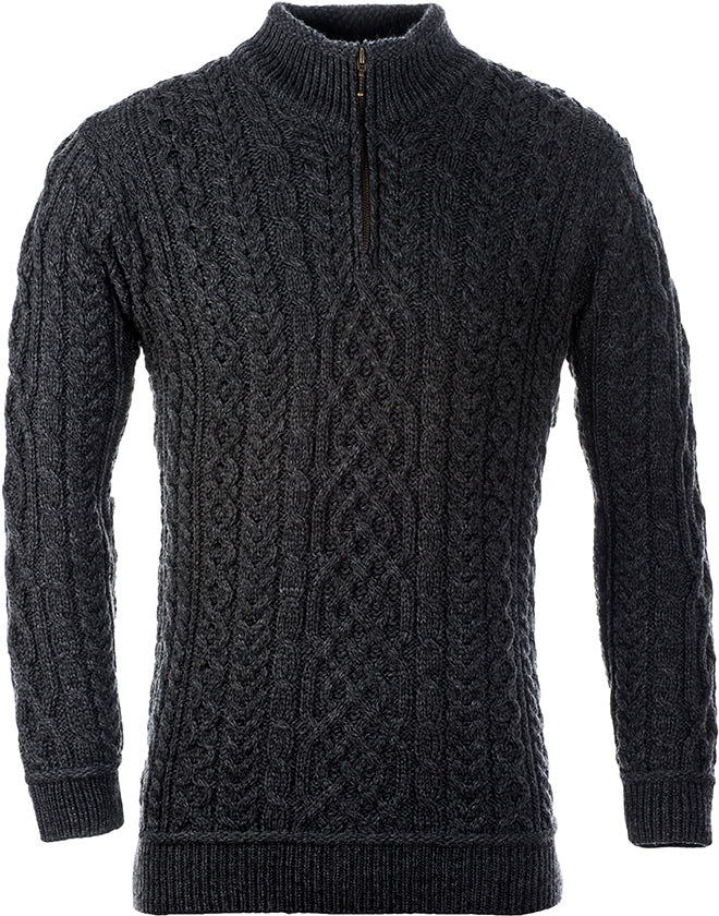 Men's Supersoft Merino Wool Zip Neck Jumper by Aran Mills - 3 Colours - Image 4