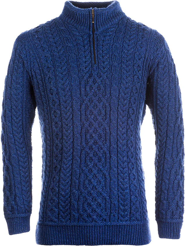 Men's Supersoft Merino Wool Zip Neck Jumper by Aran Mills - 3 Colours - Image 5
