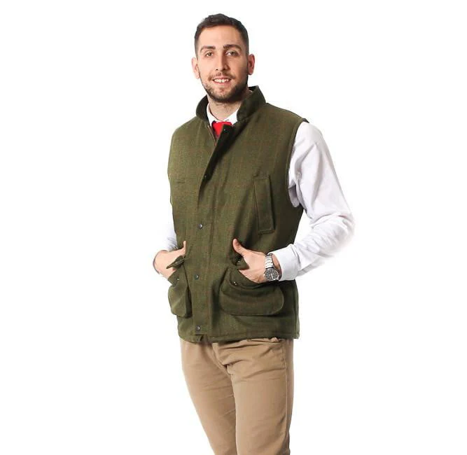 Mens Tweed Bodywarmer – Dark Tweed - Image 4