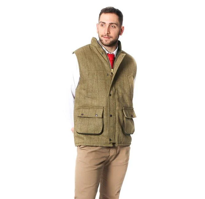 Mens Tweed Bodywarmer – Sage - Image 4