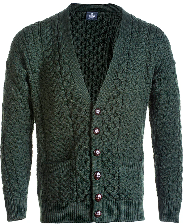Mens Merino Wool V-Neck Button Cardigan by Aran Mills - 4 Colours - Image 5