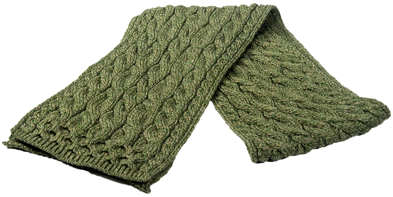 Merino Wool Long Cable Knit Scarf by Aran Mills - 4 Colours - Image 4