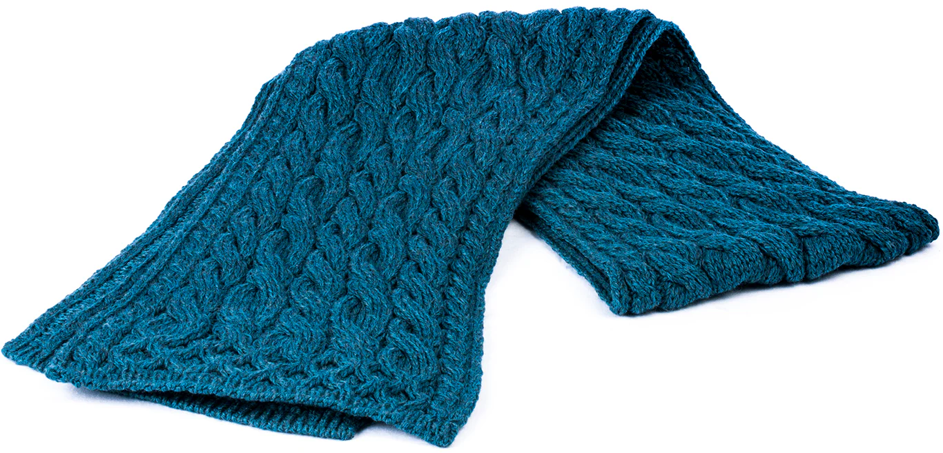 Merino Wool Long Cable Knit Scarf by Aran Mills - 4 Colours - Image 5
