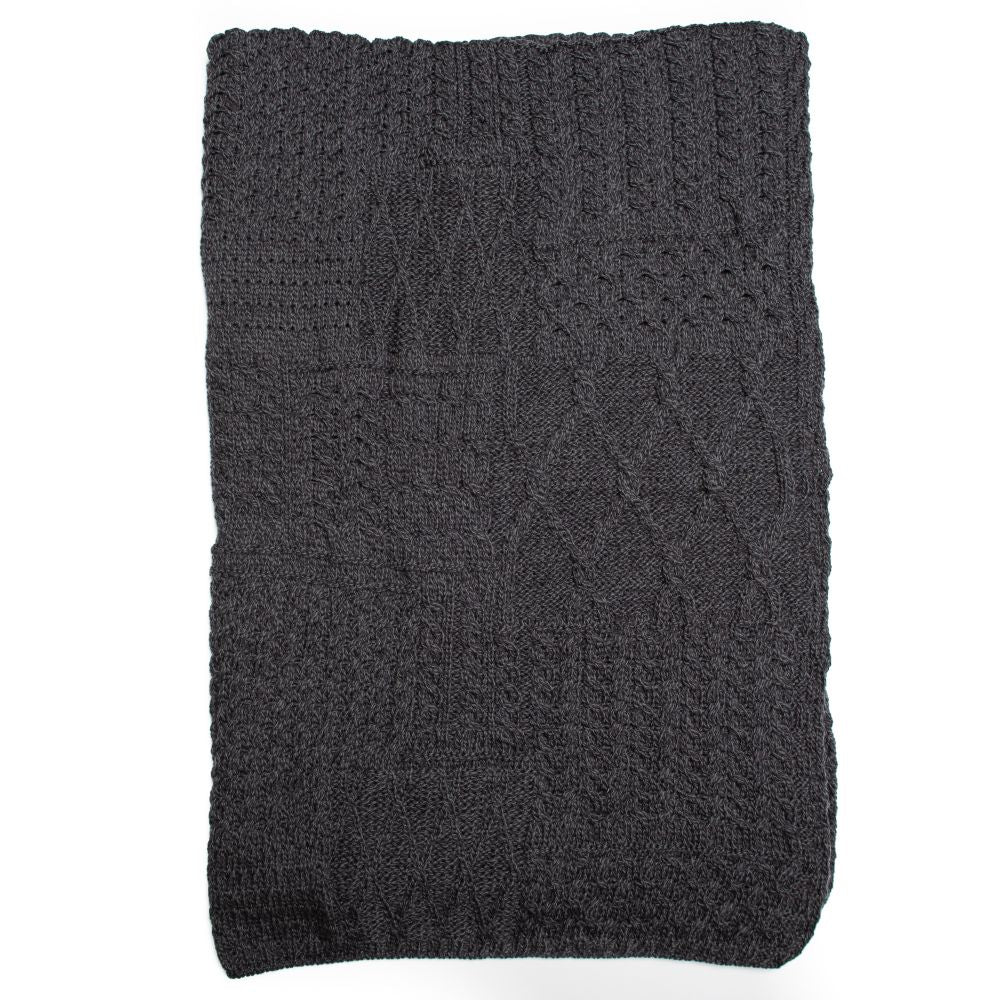 Merino Wool Patchwork Knit Blanket/Throw by Aran Mills - 5 Colours - Image 6