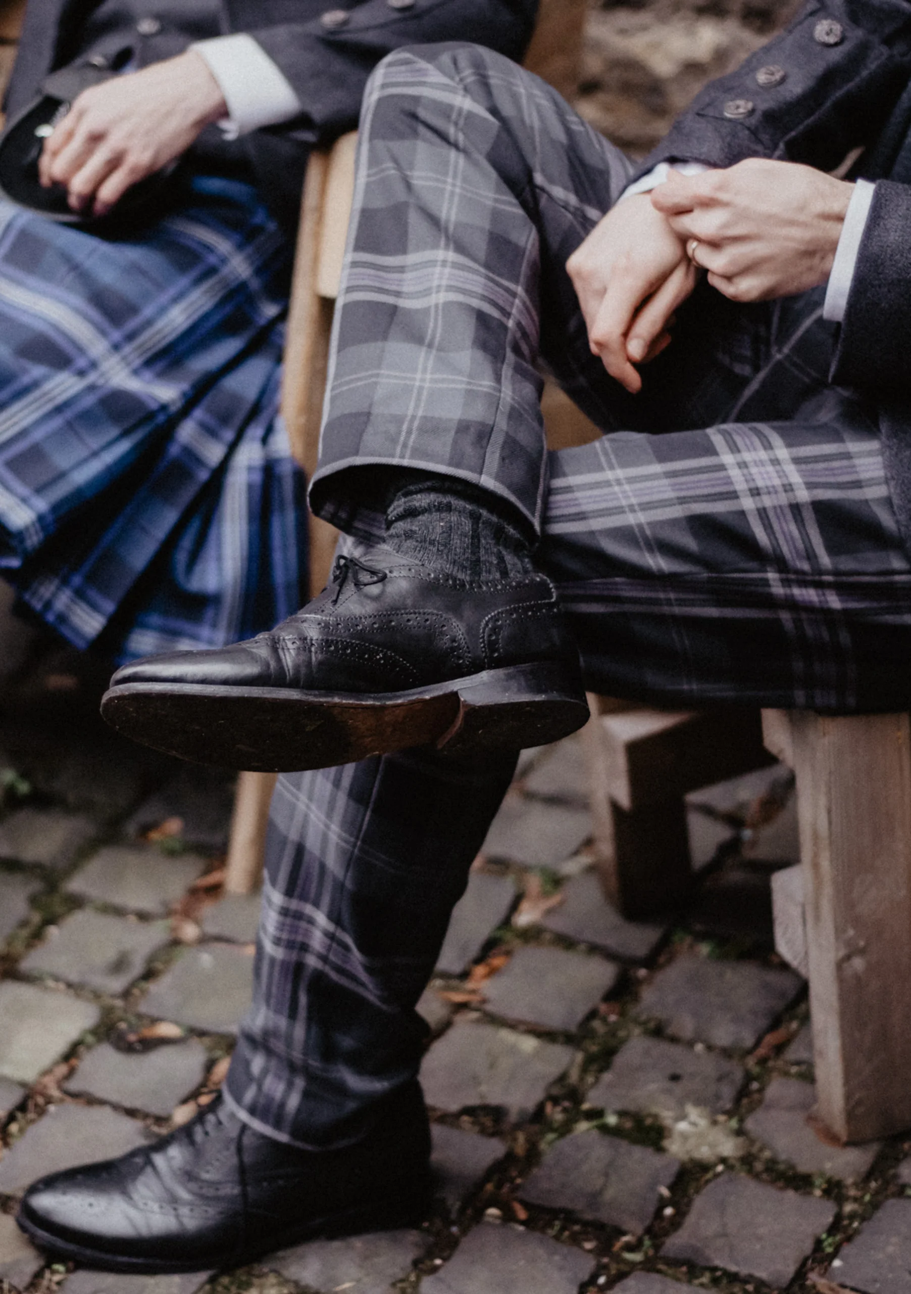 Men's Polyviscose Tartan Trews - Persevere Flint Grey - Image 6