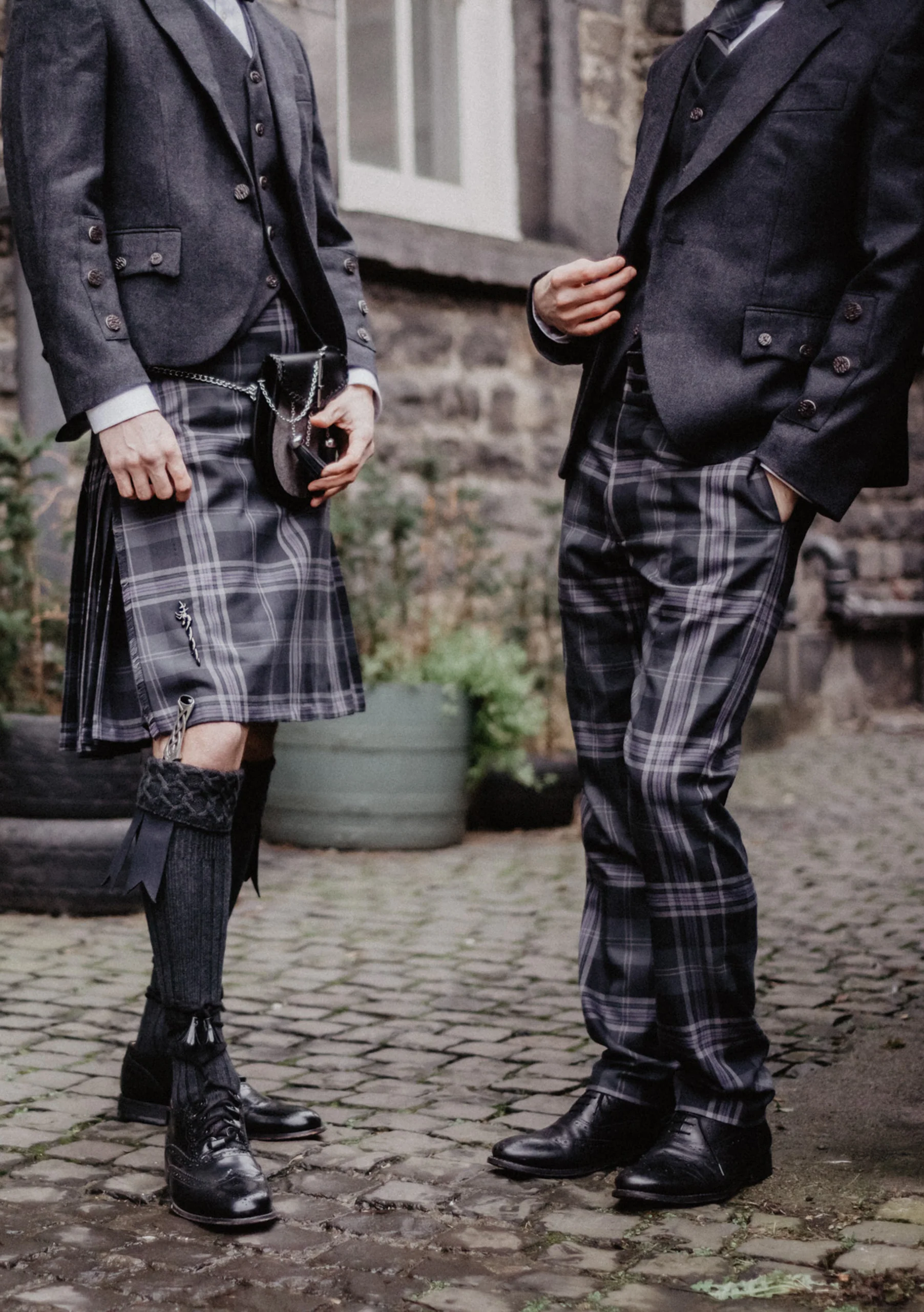 Men's Polyviscose Tartan Trews - Persevere Flint Grey - Image 8