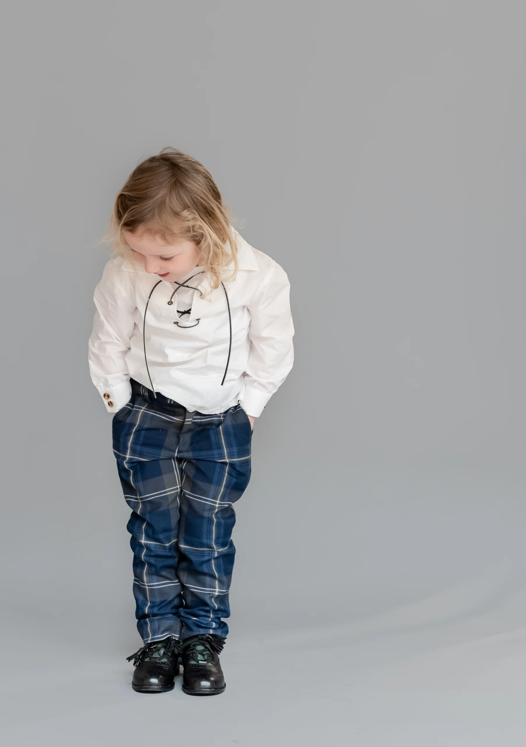 Kids Polyviscose Trews - Persevere Moss Navy Tartan - Image 4
