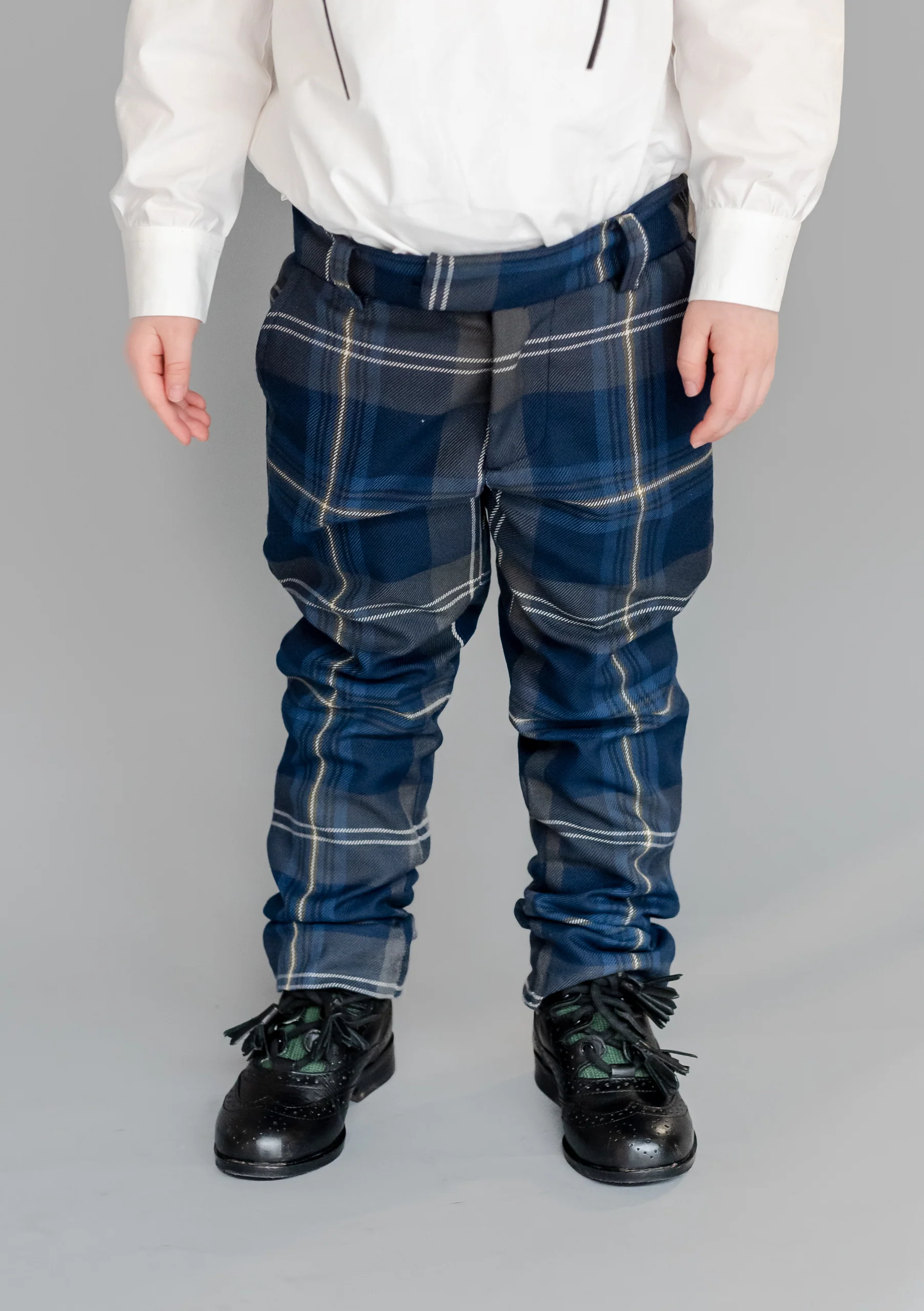 Kids Polyviscose Trews - Persevere Moss Navy Tartan - Image 5