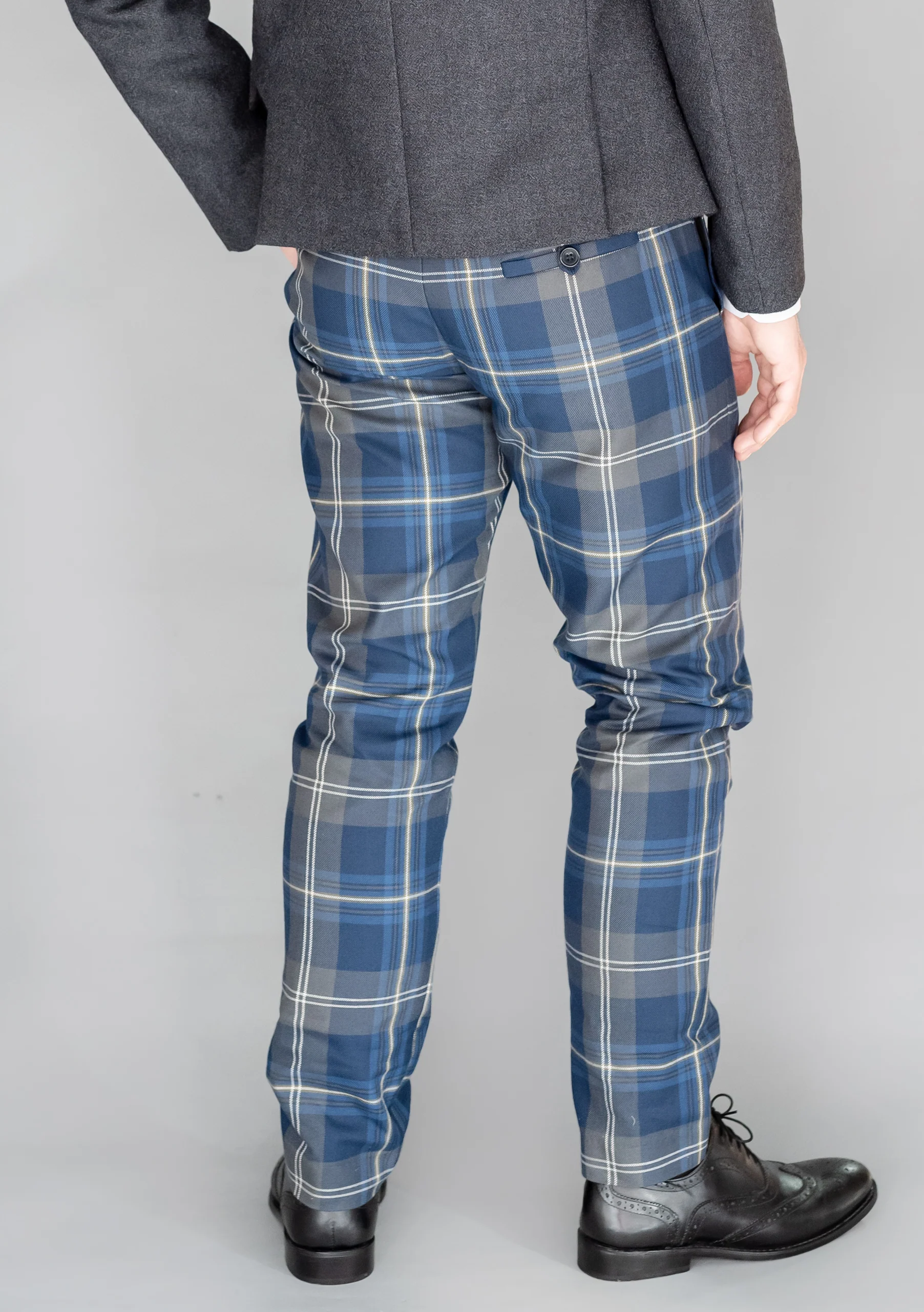 Men's Polyviscose Tartan Trews - Persevere Moss Navy - Image 3
