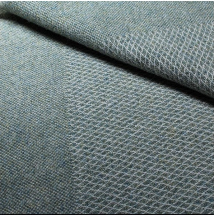Scottish Made 100% Lambswool Waxed Back Throw by Lovat Mills - Sea Grass - Image 4