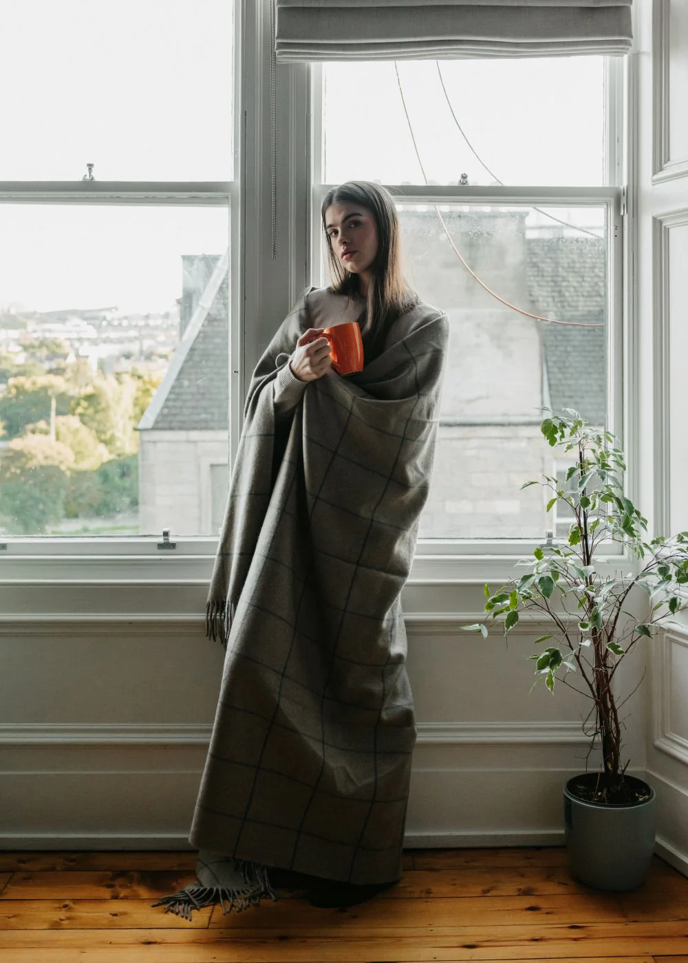 Scottish Made Natural Cashmere Throw - 3 Colours by Lovat Mills - Image 10