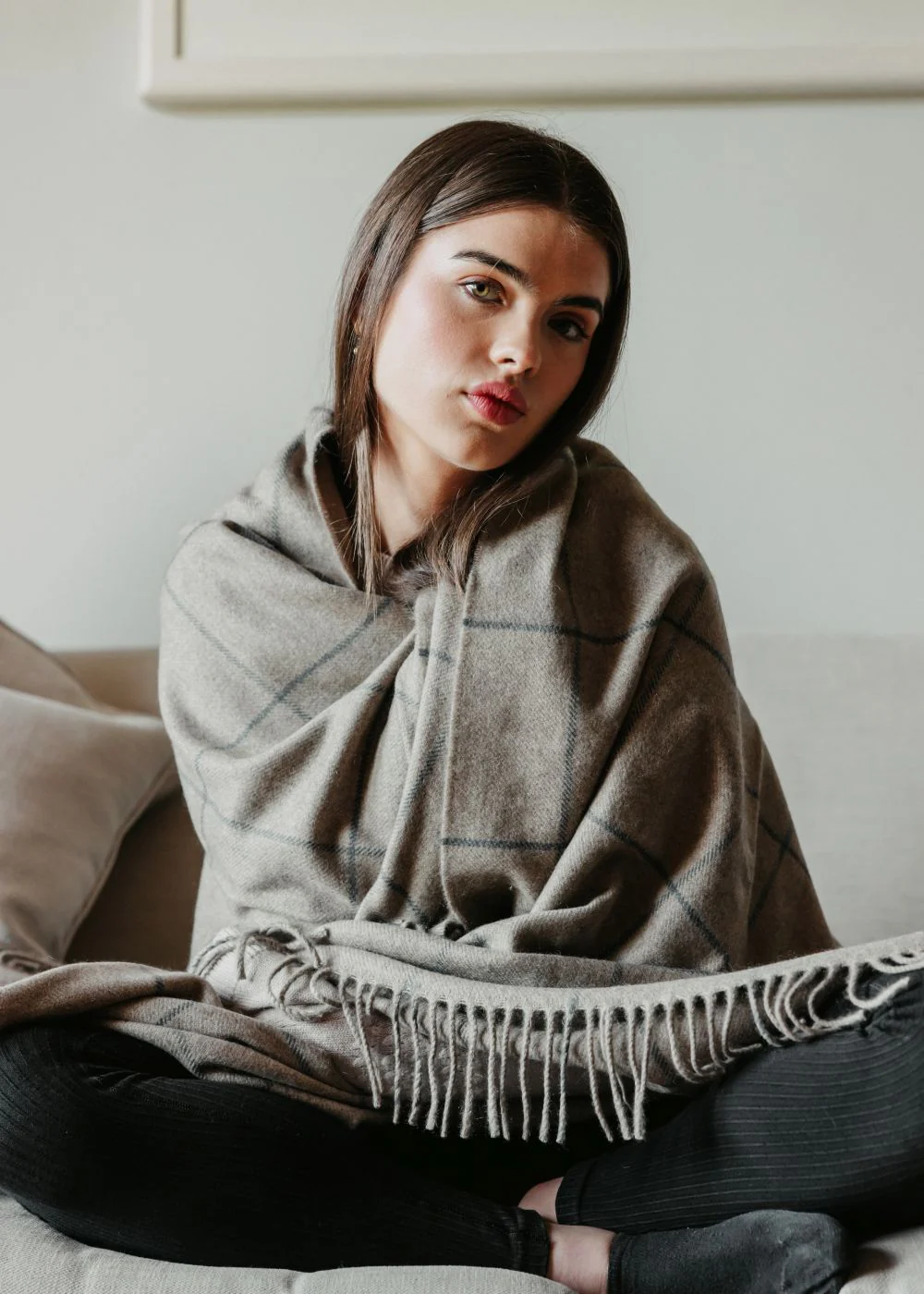 Scottish Made Natural Cashmere Throw - 3 Colours by Lovat Mills - Image 12