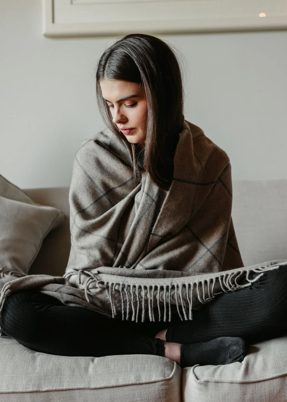 Scottish Made Natural Cashmere Throw - 3 Colours by Lovat Mills - Image 13