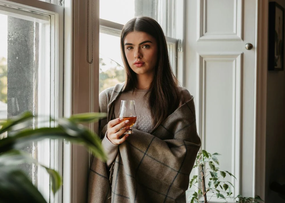 Scottish Made Natural Cashmere Throw - 3 Colours by Lovat Mills - Image 5