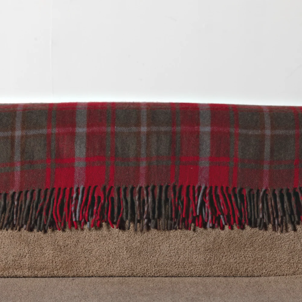 Wool Tartan Knee Blanket - 36'' x 59'' - Dark Maple - Image 4