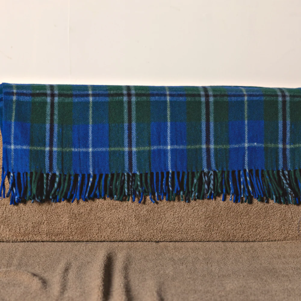 Wool Tartan Knee Blanket - 36'' x 59'' - Douglas Blue - Image 4