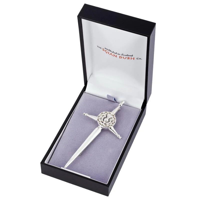 Sterling Silver Thistle Cut Out Kilt Pin - Image 2