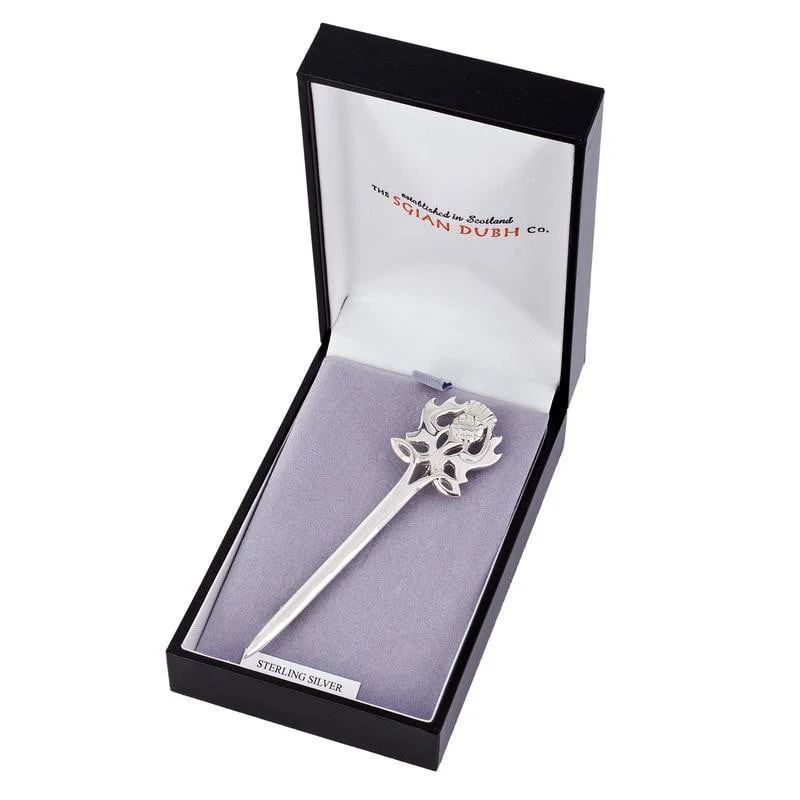 Sterling Silver Thistle Top Kilt Pin - Image 2