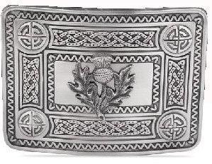 Thistle Celtic Knot Belt Buckle - Antique Finish - Image 2