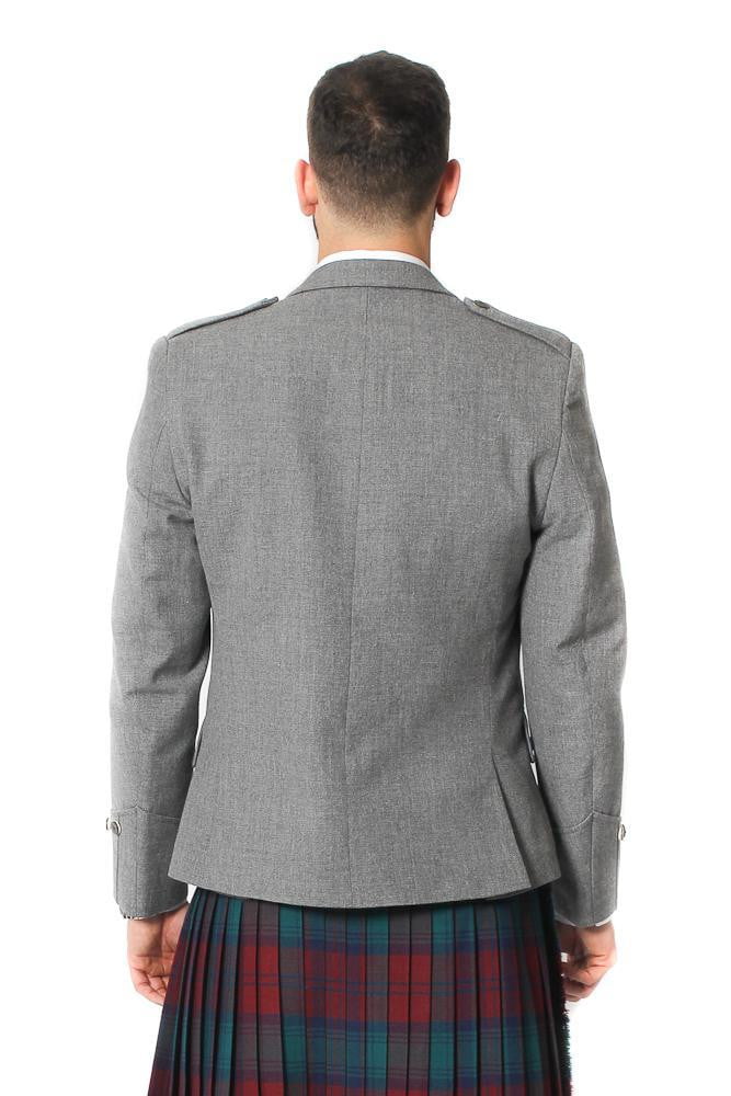 Tweed Argyle Jacket and 5 Button Vest - Light Grey Tweed - Image 7