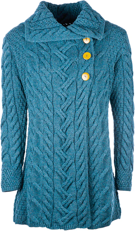 Women's 3 Button Long Supersoft Merino Wool Cardigan by Aran Mills - Image 4