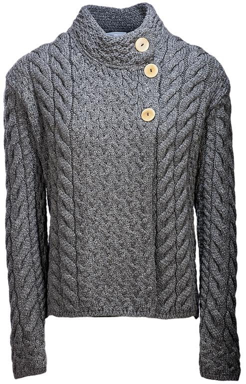 Louisburgh Ladies Cable Cardigan By Aran Mills - Image 10
