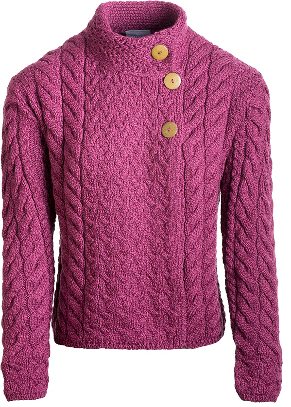 Louisburgh Ladies Cable Cardigan By Aran Mills - Image 12