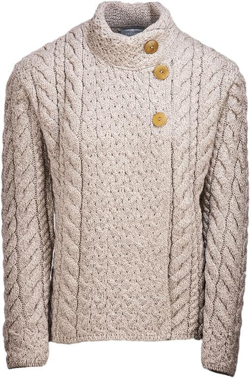 Louisburgh Ladies Cable Cardigan By Aran Mills - Image 4