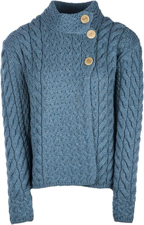 Louisburgh Ladies Cable Cardigan By Aran Mills - Image 8